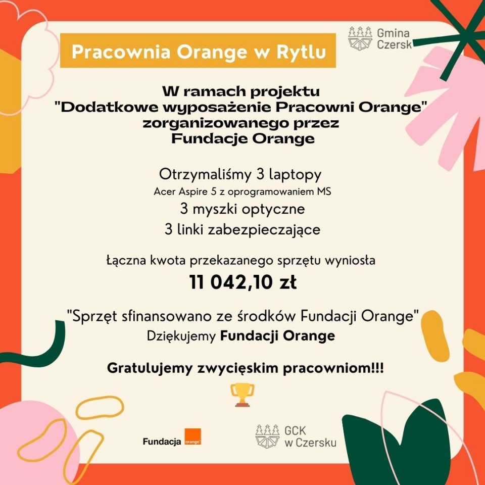 Doposażenie Pracowni Orange