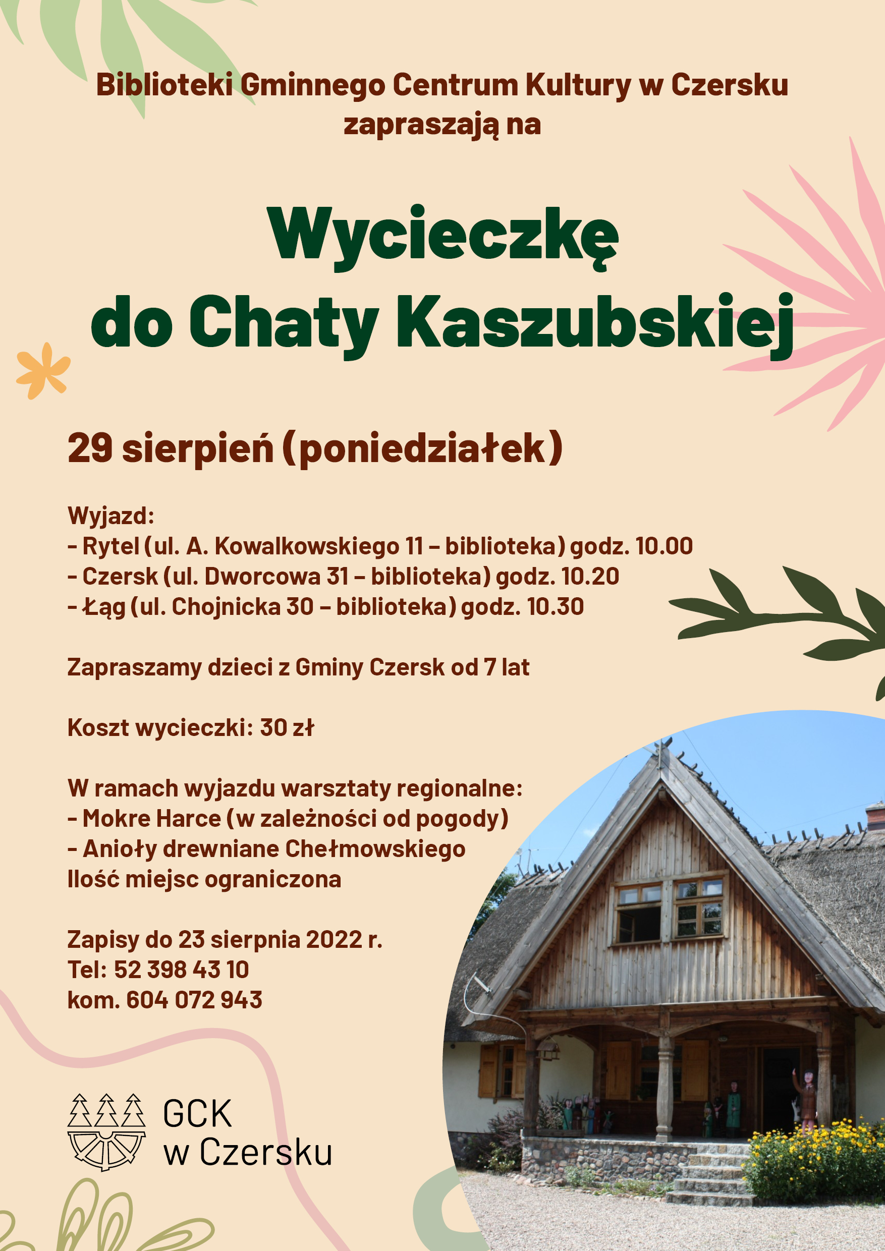 Biblioteki zapraszają dzieci na wycieczkę do Chaty Kaszubskiej