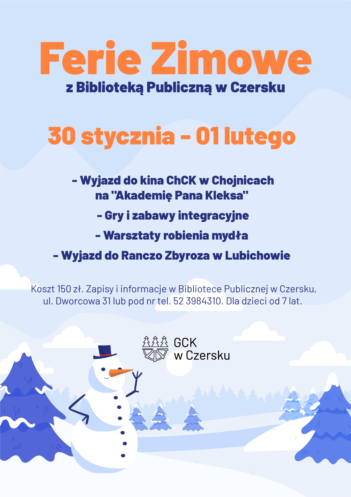 Ferie zimowe z Biblioteką Publiczną w Czersku